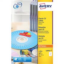 Avery L6043-100 printer label Transparent CD | Quzo UK