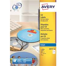 Avery J8676100 storage media label 200 pc(s) CD/DVD Selfadhesive