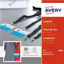 Avery Visitors Badge | Avery 44 x 2 mm strap Black | In Stock | Quzo UK