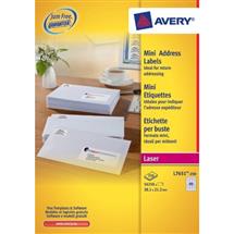 Avery Mini Address Labels, Laser, permanent, 38.1 x 21.2 mm