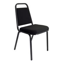 Banqueting Visitors Chairs | Banqueting Stacking Visitor Chair Black Frame Black Fabric Br000196