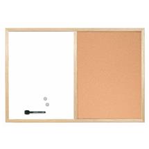 BiOffice Combination Board Cork/Non Magnetic Whiteboard Pine Frame