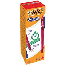 BIC Gelocity Quick Dry Red Clipon retractable ballpoint pen Medium 12