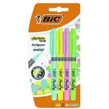 BIC Highlighter Grip Pastel marker 4 pc(s) Chisel tip Blue, Green,