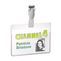 Durable Visitor Name Badge 60x90mm with Plastic Clip Includes Blank