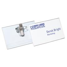 Durable Visitors Badge | Durable Name Badge 54X90mm With Combi Clip Includes Blank Insert Cards