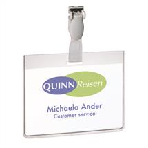 Durable Security Name Badge 60x90mm with Plastic Clip Includes Blank