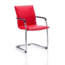 Echo Visitors Chairs | Echo Cantilever Chair Red Soft Bonded Leather BR000037