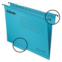 Suspension Files | Esselte Classic Foolscap Suspension File Board 15mm V Base Blue (Pack