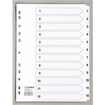 Printed File Dividers | Exacompta Index 112 A4 160gsm Card White with White Mylar Tabs