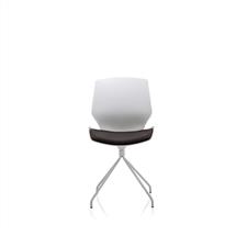 Florence Visitor Chair White Spindle Frame Dark Grey Fabric Seat