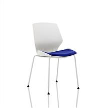 Visitors Chairs | Florence White Frame Visitor Chair in Stevia Blue KCUP1532