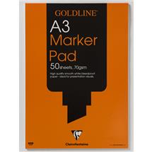 Goldline A3 Bleedproof Marker Pad 70gsm 50 Sheets White Paper GPB1A3Z