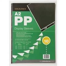 Punched Pockets | Goldline Polypropylene Display Sleeves A2 6 Holes 150 Micron Top