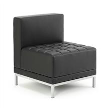 Infinity Reception Chairs | Infinity Modular Straight Back Sofa Black Soft Bonded Leather BR000200
