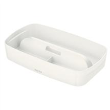 Storage Containers | Leitz MyBox WOW Organiser Tray with Handle Small White 53230001