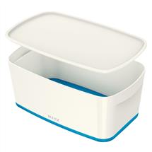 Leitz MyBox WOW Storage Box Small with Lid White/Blue 52294036