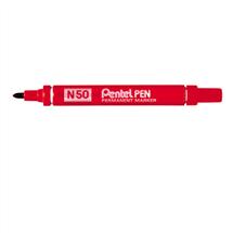 Pentel N 50 permanent marker Bullet tip Red 12 pc(s)