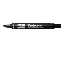 Pentel N 60 permanent marker Chisel tip Black 12 pc(s)