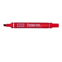 Pentel N 60 | Pentel N 60 permanent marker Chisel tip Red 12 pc(s)
