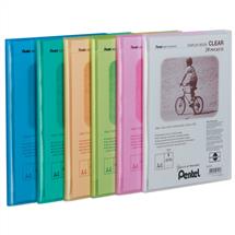 Pentel Display Books | Pentel Recycology A4 Display Book Clear 20 Pocket Assorted Colours