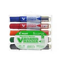 Pilot Drywipe Markers | Pilot VBoard Master marker 5 pc(s) Bullet tip Black, Blue, Green,