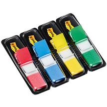 PostIt Flags, Primary Colors, 1/2 in Wide, 35/Dispenser, 4