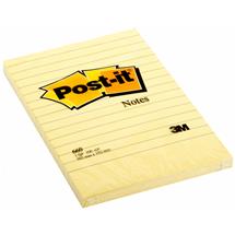 Post-It Notes, 4 in x 6 in, Canary Yellow, Lined, 12 Pads/Pack