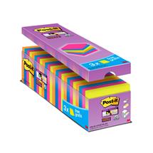 PostIt Notes Super Sticky 76X76mm 90 Sheets Assorted Colours (Pack 24)