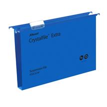 Hanging Folders | Rexel Crystalfile Extra Foolscap Suspension File 30mm Blue (25)
