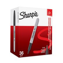 Permanent Markers | Sharpie Permanent Marker Fine Tip 0.9mm Line Black (Pack 36) - 2025040