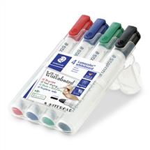 Staedtler Drywipe Markers | Staedtler Lumocolor marker 4 pc(s) Bullet tip Black, Blue, Green, Red