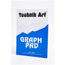 Technik Art A4 Graph Pad 5mm Quadrille 70gsm 40 Sheets White/Blue
