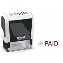 Trodat Office Printy 4912 Self Inking Word Stamp PAID 46x18mm Blue/Red