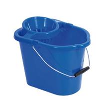 ValueX Plastic Mop 15L Bucket With Wringer And Handle Blue 0907053