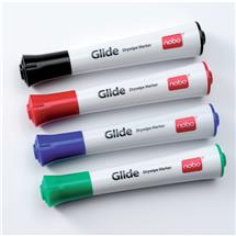 Nobo Glide Drywipe Markers Black (12) | Quzo UK