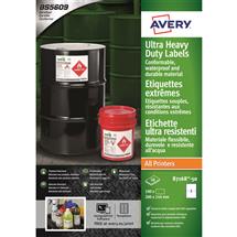Avery Ultra Resistant Labels 144 X 200Mm Permanent 2 Labels Per Sheet