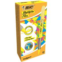 BIC Highlighter Flex marker 12 pc(s) Brush tip Yellow