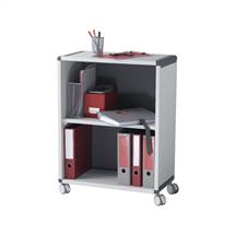 Fast Paper | Fast Paper Mobile Bookcase 2 Compartment 1 Shelf Grey/Charcoal