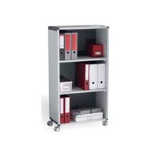 Fast Paper | Fast Paper Mobile Bookcase 3 Compartment 2 Shelves Grey/Charcoal