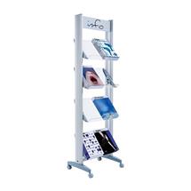 Fast Paper | Fast Paper Mobile Literature Display 4 Shelves Grey