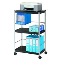Fast Paper | Fast Paper Mobile Trolley Large 3 Shelves Black/Silver
