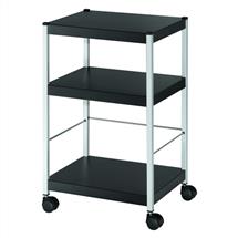 Fast Paper Mobile Trolley Small 3 Shelves Black/Silver - FDP3S01