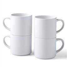 10 Oz Stack Ceramic Mug Blanks White (4) | Quzo UK