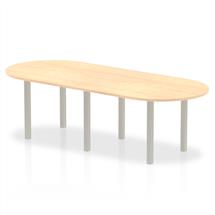 Dynamic Impulse 2400mm Boardroom Table Maple Top Silver Post Leg