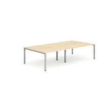 Evolve Plus 1200mm Back to Back 4 Person Desk Maple Top Silver Frame