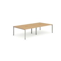 Evolve Plus 1400mm Back to Back 4 Person Desk Beech Top Silver Frame