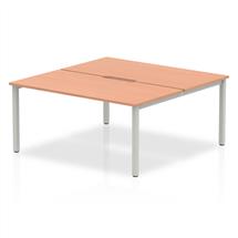 Evolve Plus 1600mm Back to Back 2 Person Desk Beech Top Silver Frame