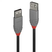 Lindy USB Cable | Lindy 3m USB 2.0 Type A Extension Cable, Anthra Line