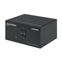 Manhattan HDMI KVM Switch 2Port, 4K@30Hz, USBA/3.5mm Audio/Mic